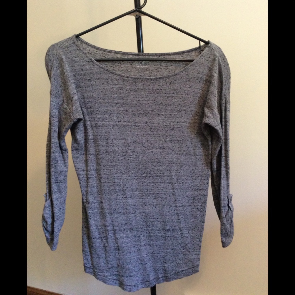 Gray 3/4 Sleeve Ann Taylor Loft Shirt